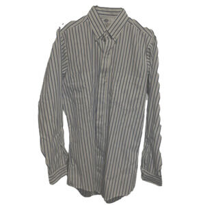 Riverside Striped Button Down Long Sleeve Shirt Men's 15 Neck Long Sleeve